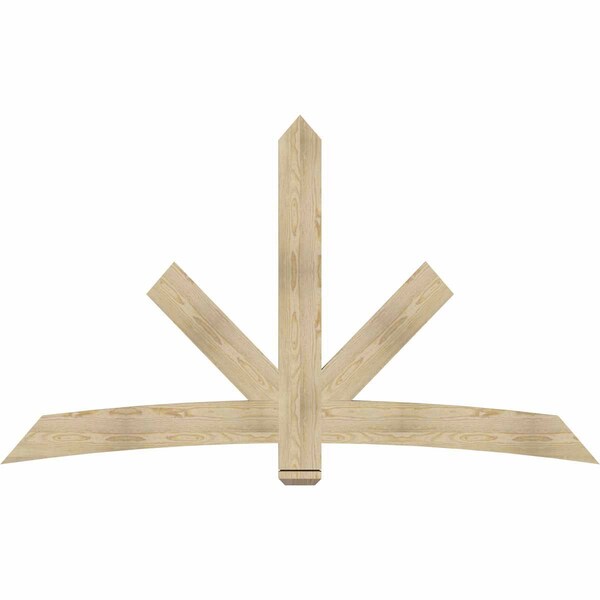 Ekena Millwork Alberta Rough Sawn Timber Gable Bracket, Douglas Fir, 84"W x 49"H x 2"D x 6"F, 14/12 Pitch GBW084X49X0206ALB00RDF - main